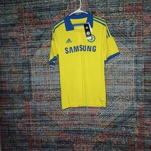 adidas mens yellow blue Samsung Chelsea 2014 2015 soccer jersey S m37745 NWT